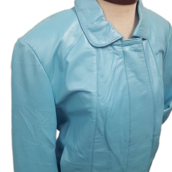 Women’s Soft Leather Single Overlap Lapel Short Exclusive Jacket 7 Color's - Picture 3 of 16